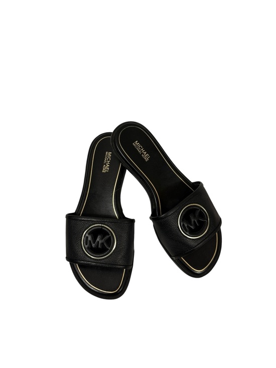 Michael Kors Shoes - Michael Kors Deanna Black Logo Slide Sandals Size 7M